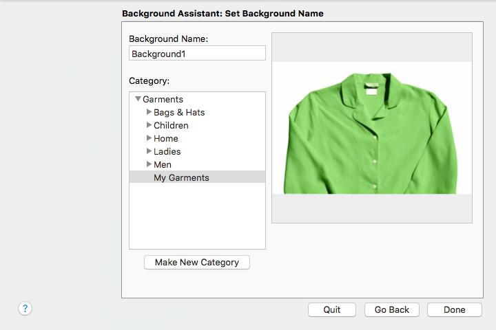 Background a name Browse to select a Background category