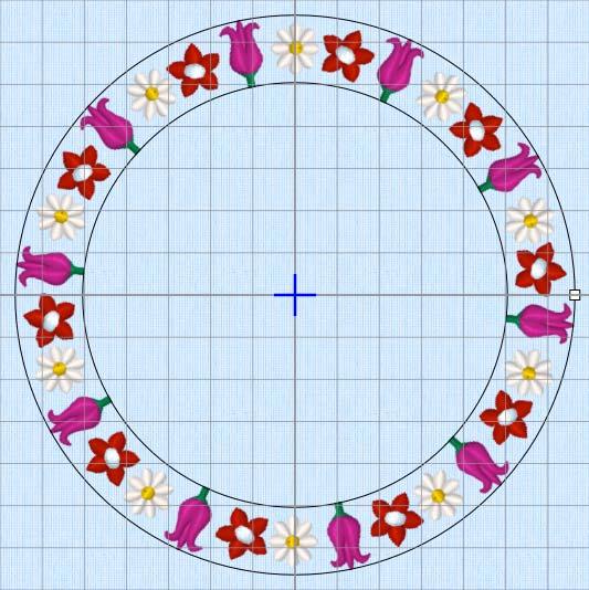 10 Click Preview. Your three SuperDesigns are displayed in a repeating sequence in a circle, in the order you created them. There are 10 of each SuperDesign.