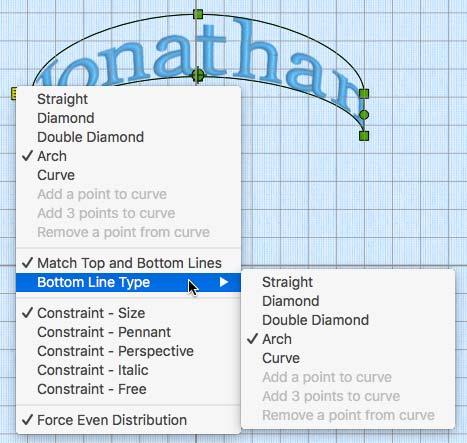 2 Enter the text "Jonathan" in the Letters text box. See Setting Letter Options on page 76.