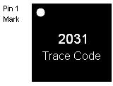 Part Identification First row: Device code 2031. Second row: Trace Code, to be assigned by SubCon.