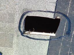 As roofing proceeds, cut out at vent