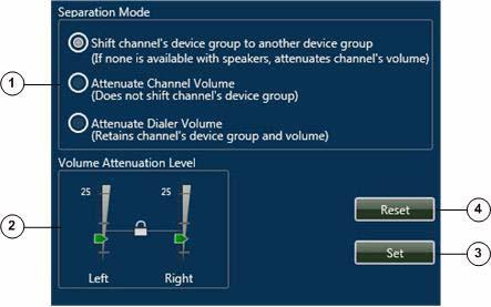Chapter 3 View Area Settings Tab Dialer-Channel Audio Options The dialer-channel audio options in the Settings tab lets you control the behavior of audio from a resource or from an active IDC dialer