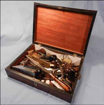 A box of bow-making tools from the Dipper workshop ANDREW DIPPER has been restoring, conserving and building historic musical instruments for forty-five years.