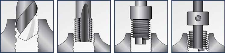 How a Recoil Insert Works Insert installation and retention Uninstalled, Recoil inserts are greater in diameter than the tapped hole in the parent material into which they are to be installed.