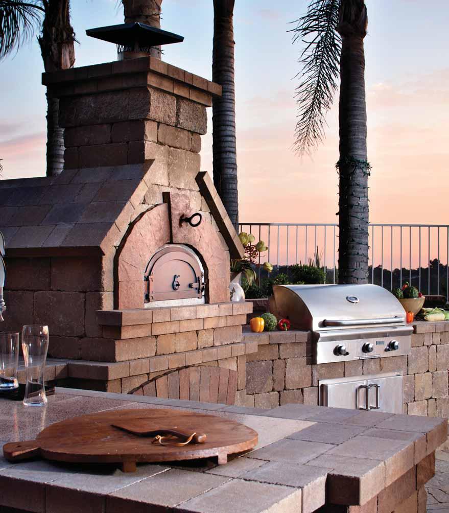 Outdoor Kitchens Belgard Elements Grill Island/ Belgard Brick Oven/