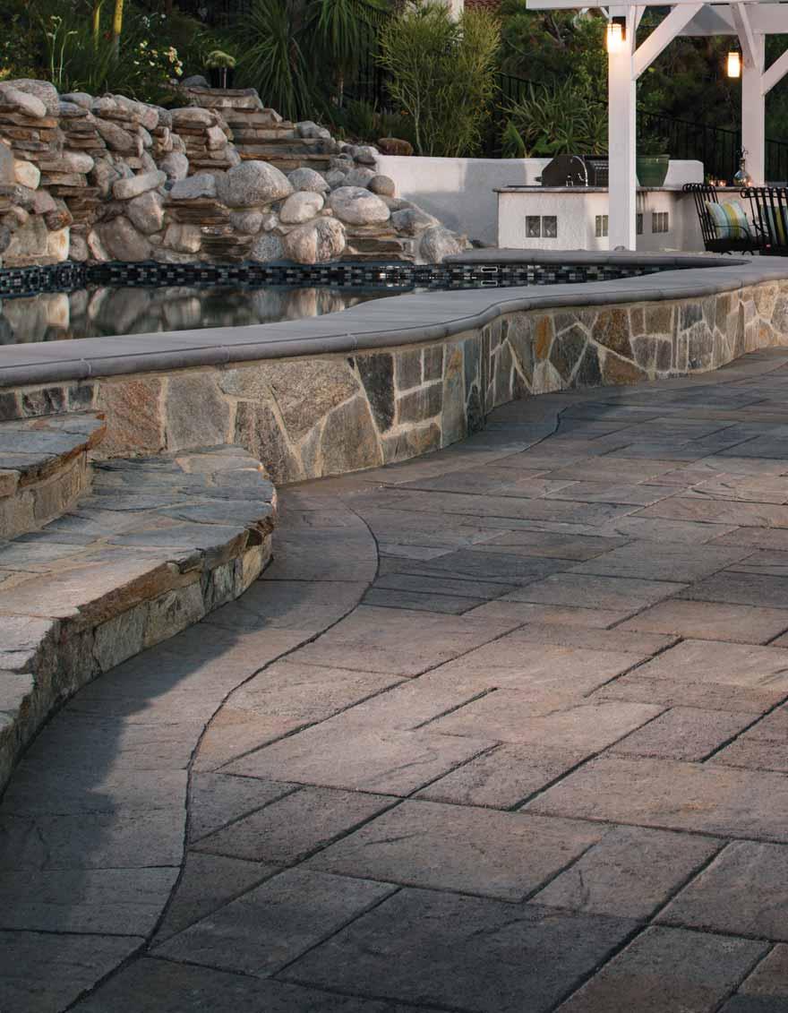 6 LAFITT RUSTIC SLAB Lafitt Rustic Slab features the look and texture of cut slate combined with the lasting strength and staying power that are hallmarks of Belgard
