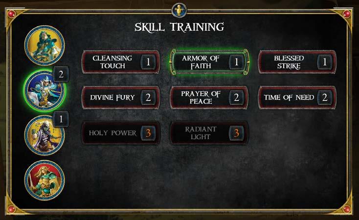 Players do so by selecting the training icon, which opens the training screen.