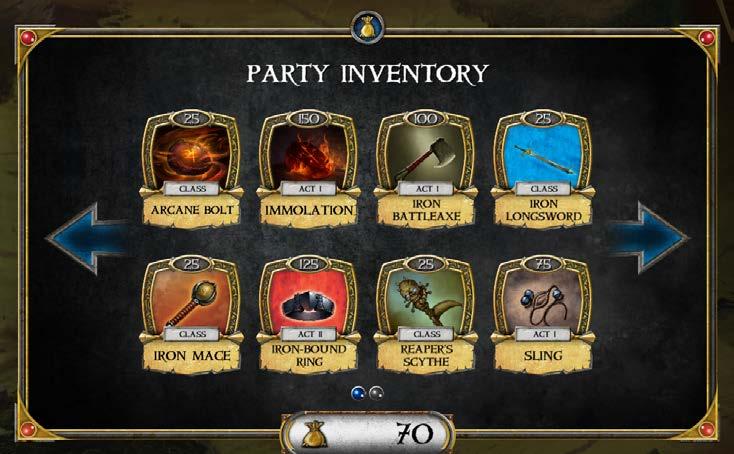 Training Icon Inventory Players can select the inventory icon on the campaign map to display the equipment that they currently have as well as the amount of gold in their possession.
