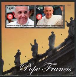 50 1058-59 $1.75 Pope Francis Sheets of 4 (2)..... 30.75 1060-61 $3.50 Pope Francis Souvenir Sheets of 2 (2)..... 30.75 1062-63 49 College of Micronesia Set of 2.