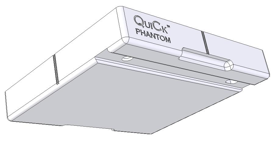 once the phantom is in position as shown in Figure 5 Figure 5: Bottom plate of the phantom locked into position on the index bar Step A4: Place a sheet of GafChromic EBT3P or EBT3+P