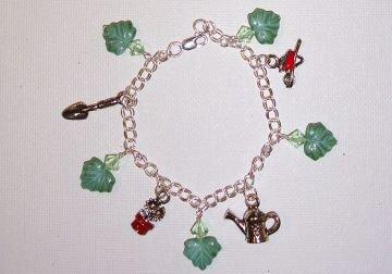 Attach each bead, alternating beads and charms in your design.