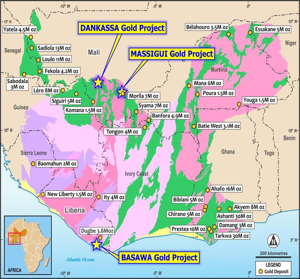 West Africa Focused Explorer 2,180km 2 tenements located in highly prospective Birimian Greenstone Belt Discovery Driven Explorer Targeting multi-million ounce gold deposits in Southern Mali and