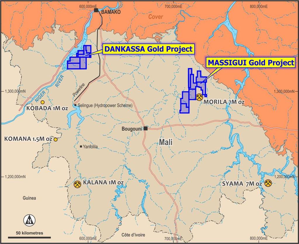 Southern Mali Overview 3rd Largest Gold Producer in Africa Hosts a number of world class high grade gold mines, including: Morila (7Moz); Syama (7Moz); Sadiola (13Moz); and Papillion/Fekola (5Moz)