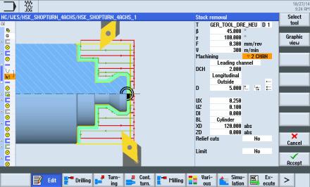 GEAR HOBBING 840D-sl Siemens software option electronic gear shaft used for gear hobbing (gear machining).