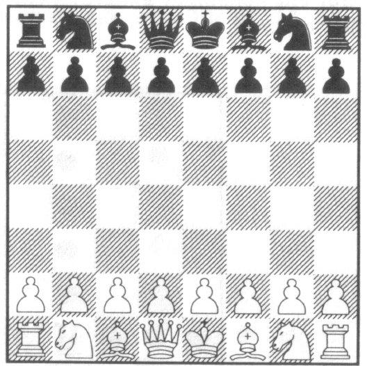 Article 2: The initial position of the pieces on the chessboard 2.1 The chessboard is composed of an 8 x 8 grid of 64 equal squares alternately light (the white squares) and dark (the black squares).