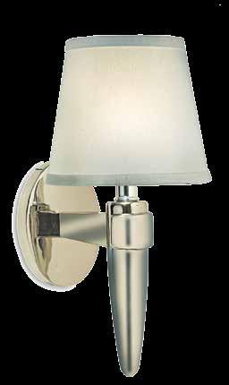 C. WF-6773-6774-PN Sconce Finish: Polished Nickel Shade Material: Off White Butcher Linen Length: 14" Width: 6 1/2" Depth: 8 1/2" Backplate: 6" x 4 1/2"