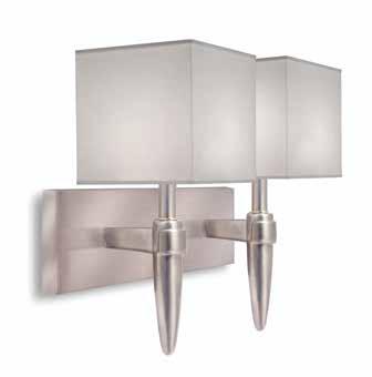 WF-5802-6774-SN Sconce Shade Material: White Butcher Linen Length: 17" Width: 8" Depth: 9" Backplate: 6 1/4" square Shade: (8" x 8") x (8"x 8") x 8" 1 -