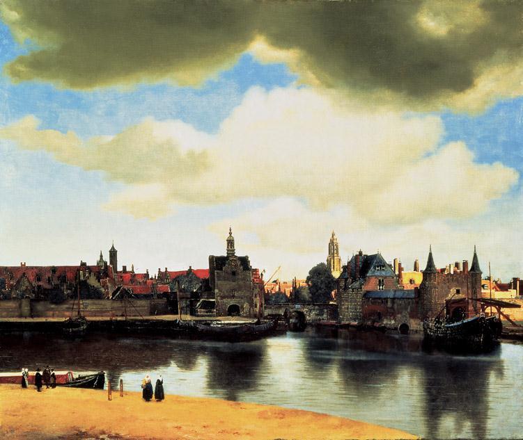 Artist: Jan Vermeer Title: View of Delft Medium: Oil on canvas Size: 38 ½ X 46¼" (97.8 X 117.5 cm) Date: c.