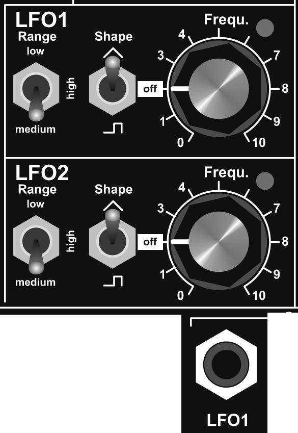 ... LFO and LFO Functions A Low Frequency Oscillator produces a signal, mostly in the sub-audio range, which can be used to generate periodic changes of several patch parameters.
