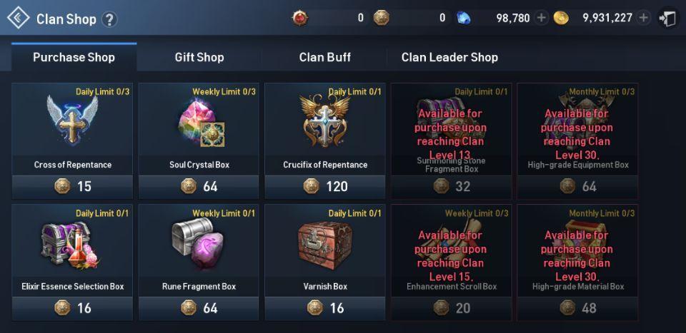 [Buy important items with Clan Coins.] Clan Achievements Clan Achievements are achievements that are completed by members working together.