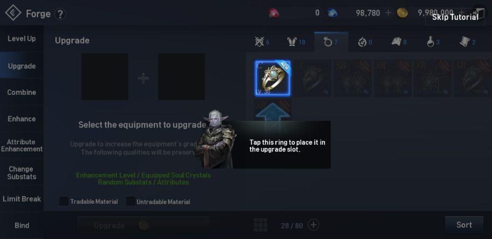 Completing the tutorial will give you high-grade weapons, armor pieces, Soul Crystals, and other such perks. Canceling the tutorial will give you nothing.