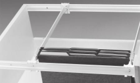 GI00035 White Plastic 100 GI86478* White Plastic 20 Pendaflex File Railing System 1 Designed for use with metal drawer system or wood drawer application File bar accommodates lateral file application
