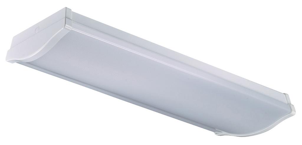 LED COMMERCIAL LIGHTING I LED wrap-around LIGHTS wa B17 LED wrap-around FIXTURES WA-2FT-25W-D :: Housing: Die-formed heavy gauge cold rolled steel with powder coated white :: Steel Thickness: 24