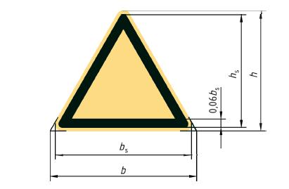 2.3 Warning triangle design The design of the warning triangle should comply with the layout requirements given in the Figure below.