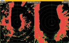 Radar range scales in the radar-chart overlay entirely depend on the range scales in the chart presentation, allowing you to view the radar image on the chart information in whatever magnification