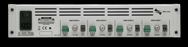 monoblock amplifier Output power of all the driven channels 4x120Wrms 100V/70V 4x240Wrms 100V/70V 2x240Wrms 100V 2x480Wrms 100V Frequency response 40Hz 20kHz 40Hz 18kHz (@1 W, -3dB uscita 100V) 40Hz