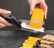 This 2-in-1 knife and cutting surface chops and