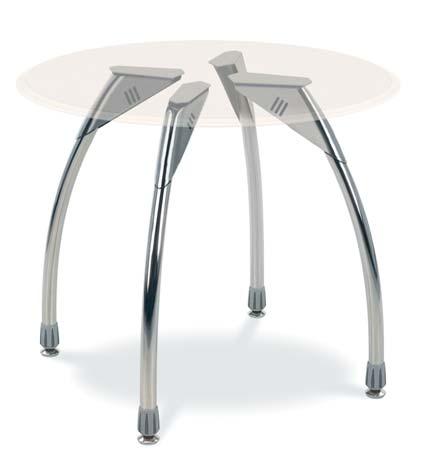 668 SERIES X-shaped table base with tubular steel column, castiron feet and adjustable nylon-base glides. Powder coat finish.