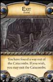 Next, he discards all of the Catacomb cards he has accumulated, except for the Treasure Chest because it is