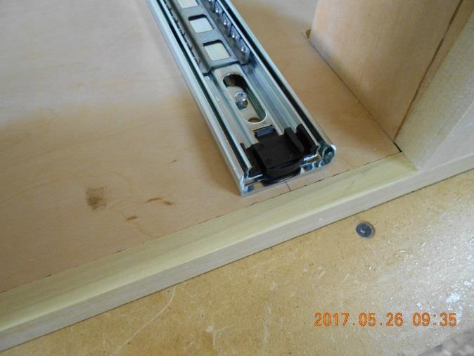I want about a 1/16 gap all around the drawer front so I just cut two strips to that thickness