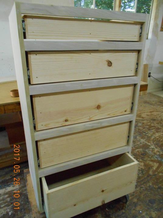Drawer boxes in place.