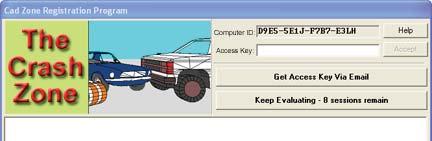 The Registration (Licensing) Dialog Box is normally displayed whenever you open a program that is still in Evaluation Mode. It shows the Computer ID for this computer.