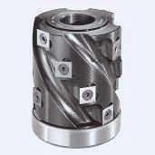 1T412 HELICAL TOOLHEADS - STEEL BODY High tensile steel body with 4 helical wings Tungsten carbide reversible inserts with 4 cutting edges Staggered teeth and helical design provide for greater stock