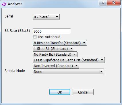 V Settings for standard protocols 1 UART/RS232/485 For standard UART, RS232 and RS485, they have the same timing definitions of the physical layer, so they share the same analyzer, and the figure