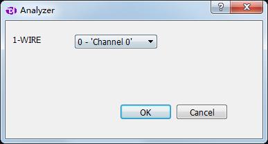 6 1-Wire The setting dialog of 1-Wire analyzer is shown below: 1 st item, the channel to use.