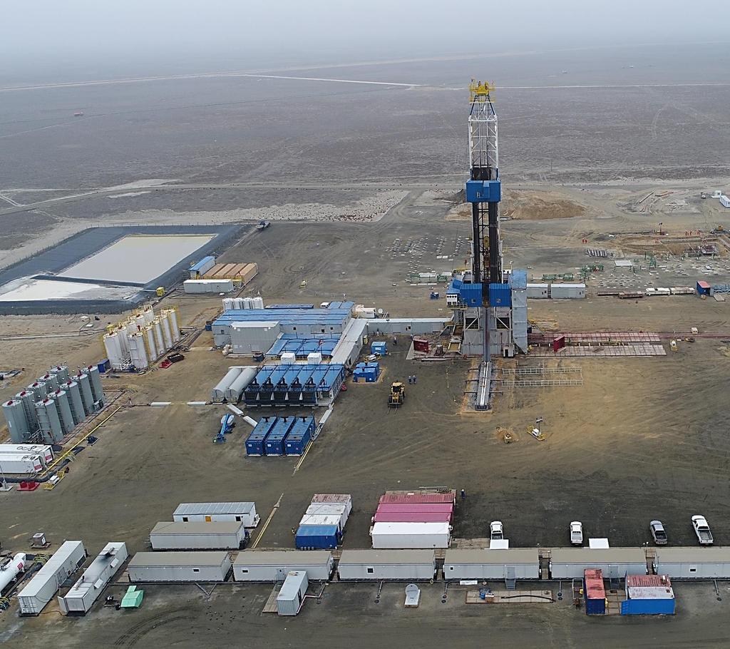 Drilling operations 3 drilling rigs operating on multi-well pads Drilling