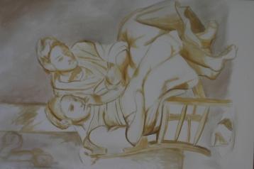 Sepia Underpainting Add sepia underpainting with BU + a small amount of Black or Raw