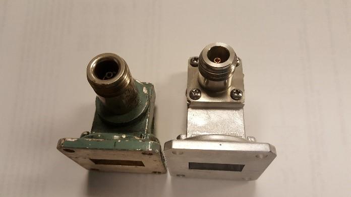 Figure 2. A SGH where the flare starts right at the waveguide flange. When obtaining a standard gain horn, it is usual to acquire them with a waveguide to coaxial adapter.