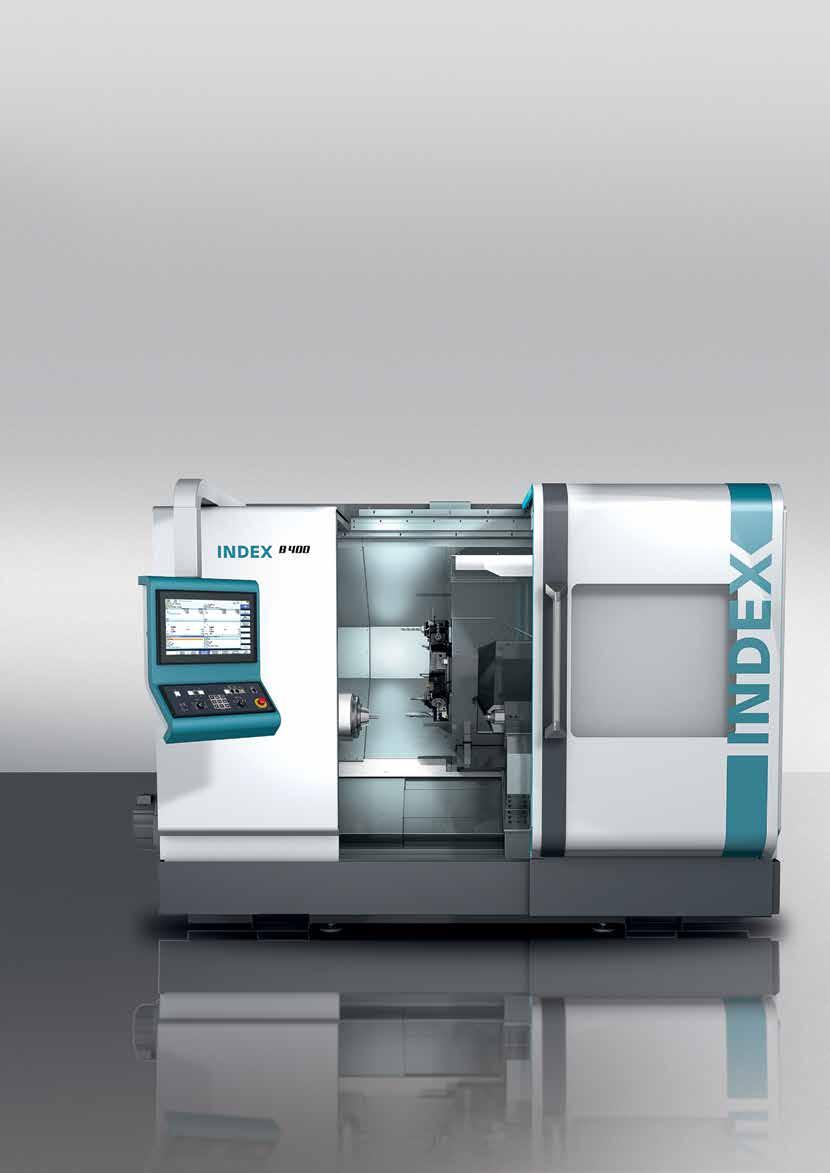 Universal lathe B400 INDEX B400: Universal turning at the highest level The newly developed CNC universal lathe INDEX B400 impresses with its innovative work area concept and raises universal turning