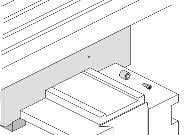 Stop 5/16-18 x 3/4 SHCS Underside of table bracket Locate the stop approximately 1/2 down from the top edge of the saddle, in line with the column way. Drill and tap location for 5/16-18 x 1/2 deep.