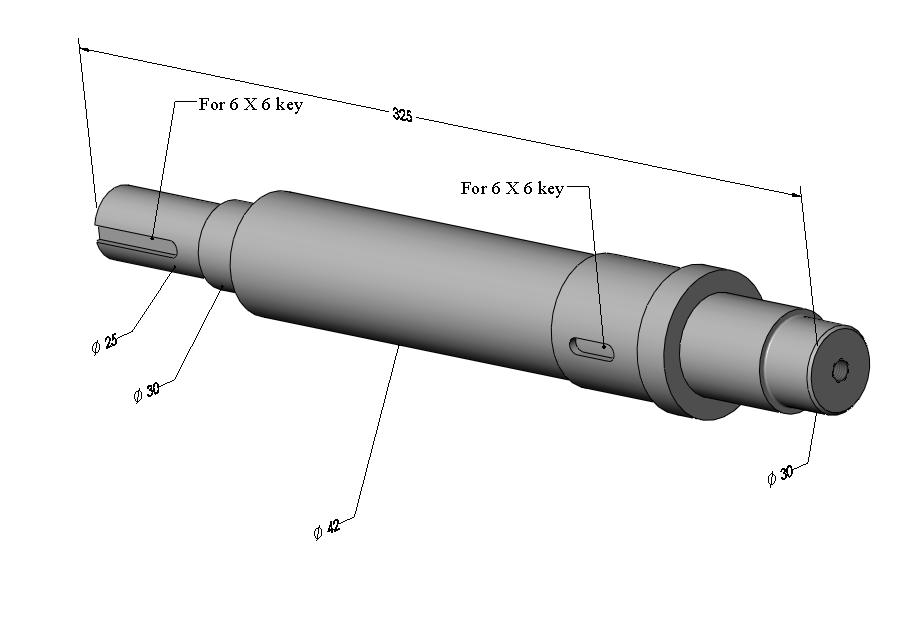 3. Use a CAD system to model and fully dimension the part shown in Figure 1-34. The shaft is 325 mm long. The 30 mm diameter cylinders fit to ball bearings.