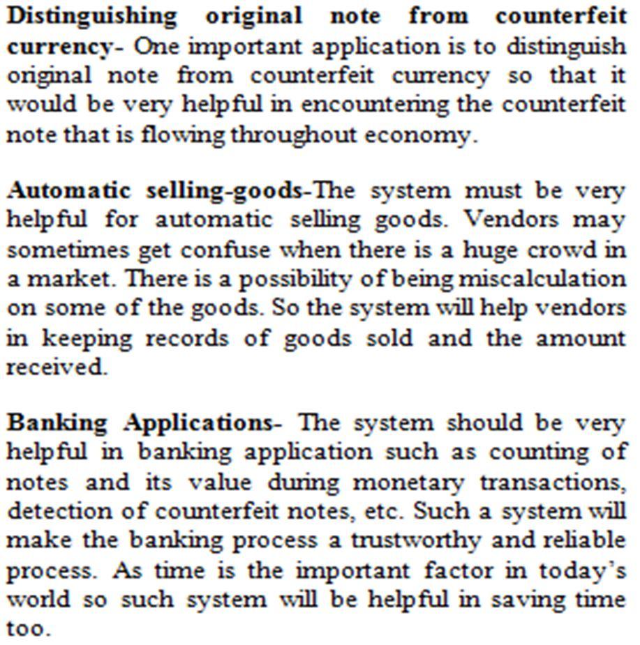 Abstract: Every country uses various shapes of currencies for smooth running of their economics. The currencies in different countries are differentiated by their size, shape and color.