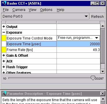 PRELIMINARY Configuring the Camera 4.1.3 Configuration Tool Basics The RAM memory in the camera contains the set of parameters that controls the current operation of the camera.