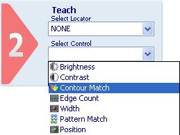 Instruction Manual DataVS2 Series Example Add "Contour Match" control to current inspection to detect the contour of a bright object on a dark background.