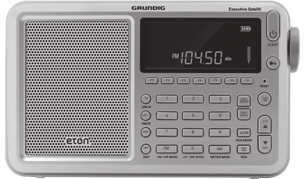 95 FRX-5 SWL EXECUTIVE TRAVELER The Eton Grundig Executive Traveler receives long wave, AM, FM and shortwave from 2.3 to 26.1 MHz. The medium wave (AM) step may be set for 9 or 10 khz.