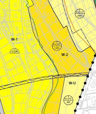 Residential Three different kind of residential zoning designations: Category 1: W -1: < 50m Category 2: W - 2: > 50m Category 3: W - U To be detailed Public Development Hearing plan